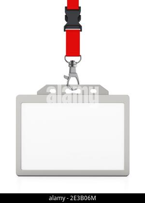 Blank ID card isolated on white background. 3D illustration. Stock Photo
