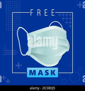 free mask square banner vector illustration Stock Vector