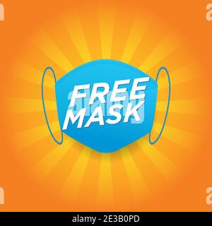 free mask simple square banner vector illustration Stock Vector