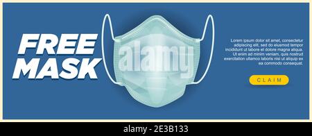 free mask modern web banner vector illustration Stock Vector
