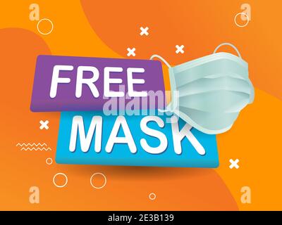 free mask modern web banner vector illustration Stock Vector