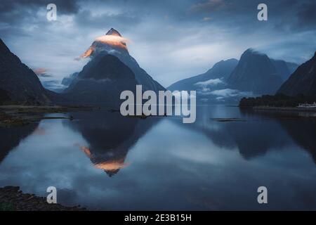 Milford Sound in Fiordland National Park in south island,New Zealand Stock Photo