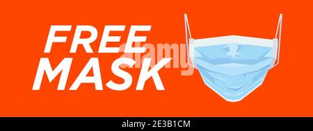 free mask modern web banner vector illustration Stock Vector