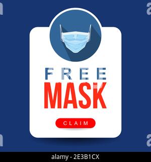 free mask modern web banner vector illustration Stock Vector