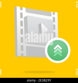 isolated blank video frame and uploading progress blank editable template vector illustration in yellow background Stock Vector