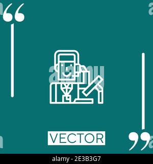 call center vector icon Linear icon. Editable stroked line Stock Vector