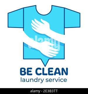 Be clean laundry service, washing clothes vector Stock Vector