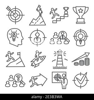Target and Goal Line Icons on white background Stock Vector