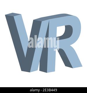 VR virtual reality letter V and R vector 3d vr icon virtual reality sign Stock Vector