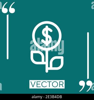 fund growth vector icon Linear icon. Editable stroke line Stock Vector