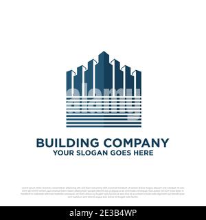 Modern King Hotel apartment logo idea, castle real estate logo design vector Stock Vector
