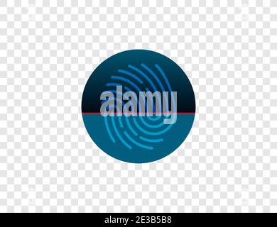 Biometric data, fingerprint, scan icon. Vector illustration, flat design. Stock Vector