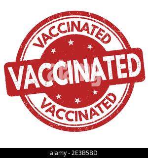 Vaccinated grunge rubber stamp on a white background, vector illustration Stock Vector