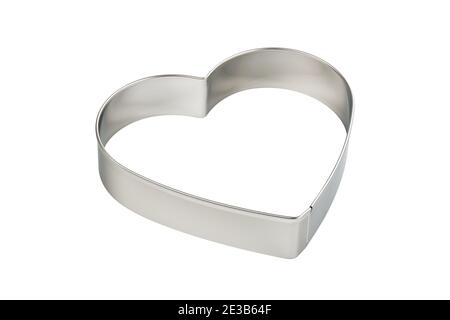 Stainless steel heart-shaped cookie cutter, cut out Stock Photo