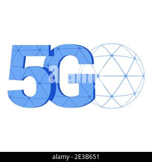 5G technology modern triangular logo. Stock Vector