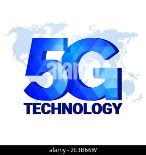 5G technology modern triangular logo. Stock Vector