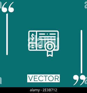 cheque vector icon Linear icon. Editable stroked line Stock Vector