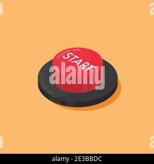 Red Start button. vector illustration Stock Vector