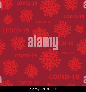 Covid-19 Corona virus disease background vector illustration seamless pattern Stock Vector