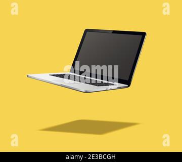 Float or levitate laptop Stock Vector
