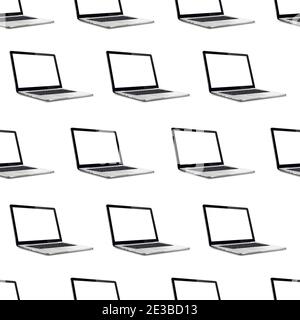 Vector seamless pattern with laptop Stock Vector