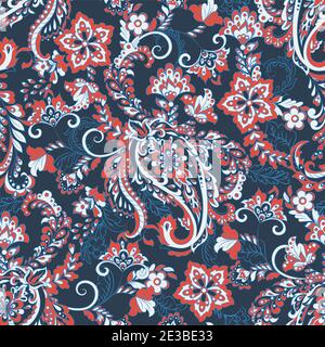 Paisley seamless floral pattern. Vector vintage background Stock Vector