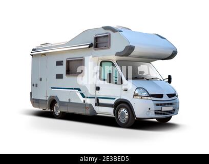 French motorhome isolated on white background Stock Photo