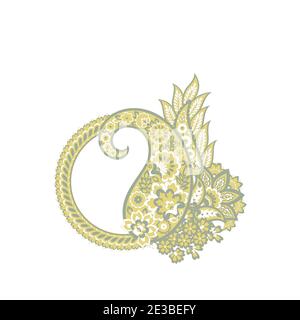 Paisley vector isolated pattern. Damask style Vintage illustration Stock Vector