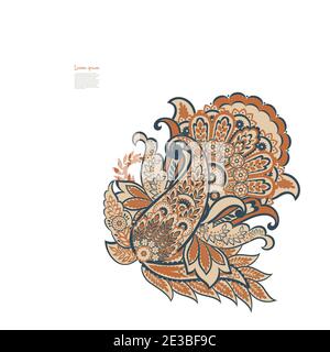 Vector Paisley pattern in floral indian style Stock Vector