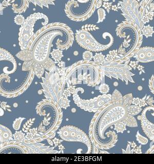 Paisley Floral oriental ethnic Pattern. Seamless Vector Ornament. Damask fabric patterns. Stock Vector