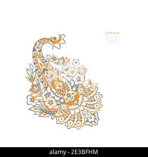 Vector Paisley pattern in floral indian style Stock Vector