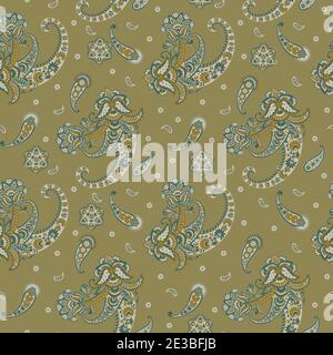 Paisley Vector Pattern. Seamless Floral Textile Background Stock Vector