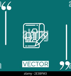 interior design vector icon Linear icon. Editable stroke line Stock Vector