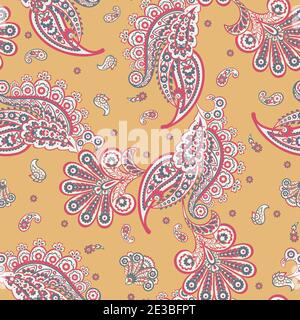 Batik ornament. Ethnic Paisley Floral seamless pattern. Stock Vector