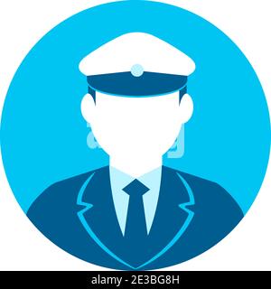 Circular worker avatar icon illustration (upper body) / driver, taxi driver Stock Vector