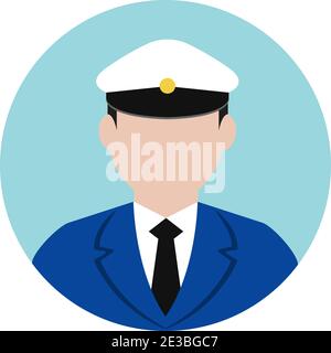 Circular worker avatar icon illustration (upper body) / driver, taxi driver Stock Vector