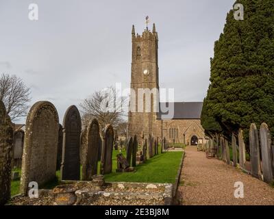 Award winning Northam Churchyard and St Margarets Church, North Devon, England. Stock Photo