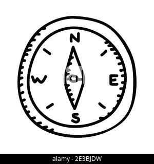 Camping Compass Color Icon. Vector Design Illustration Sign Logo. Stock Vector