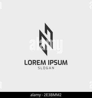 Unique Letter N NN Logo Vector Template suitable for personal brand logo identity Stock Vector