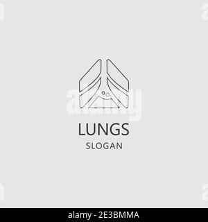 Lung Lab Clinic Logo Vector Template suitable for Lungs Care Community, Lungs Specialist, Clinic and other Healthy Unit Stock Vector