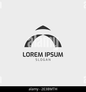 Letter A Curved Logo Vector Template suitable for personal brand logo identity Stock Vector