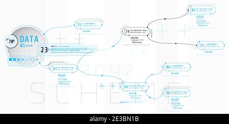 Composition of computer HUD interface with Coding Architecture. Stock Vector