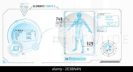 Design of the virtual interface of the data protection program. Stock Vector