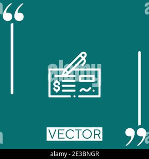 cheque vector icon Linear icon. Editable stroke line Stock Vector