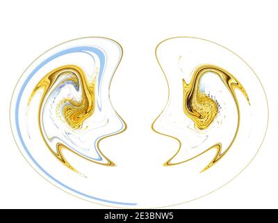 Fiery spirals curvature of space 3d on a white background. Stock Photo