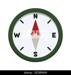 Camping Compass Color Icon. Vector Design Illustration Sign Logo. Stock Vector