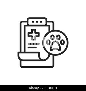 Medical clipboard black line icon. Health care, diagnostic list. Isolated vector element. Outline pictogram for web page, mobile app, promo. Stock Vector