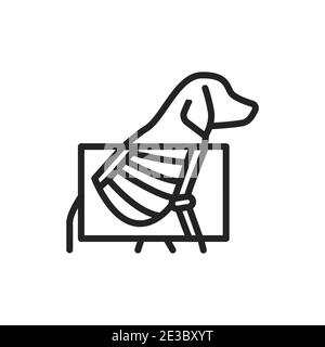 X-ray screening black line icon. Isolated vector element. Outline pictogram for web page, mobile app, promo. Stock Vector