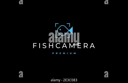 fish Camera Logo Design Vector Illustration Stock Vector