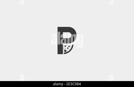 Letter P Pizza Logo Design Vector Illustration Stock Vector